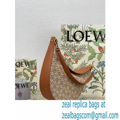 Loewe Luna bag in Anagram jacquard and classic calfskin Brown 2022 - Click Image to Close