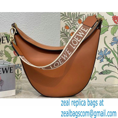 Loewe Luna bag in satin calfskin and jacquard Brown 2022 - Click Image to Close