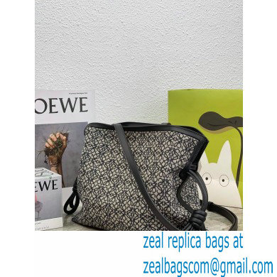 Loewe Medium Flamenco Clutch Bag in Anagram jacquard and calfskin Black 2022 - Click Image to Close