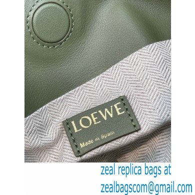 Loewe Medium Flamenco Clutch Bag in Anagram jacquard and calfskin Green 2022