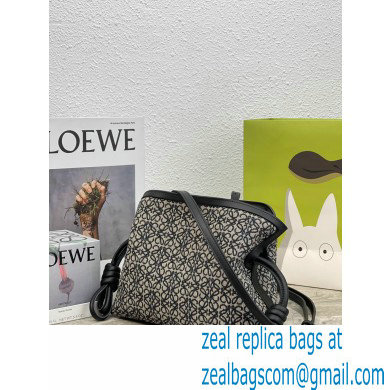 Loewe Mini Flamenco Clutch Bag in Anagram jacquard and calfskin Black 2022 - Click Image to Close