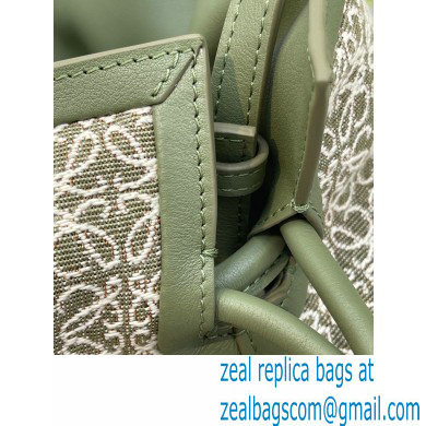 Loewe Mini Flamenco Clutch Bag in Anagram jacquard and calfskin Green 2022