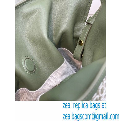 Loewe Mini Flamenco Clutch Bag in Anagram jacquard and calfskin Green 2022 - Click Image to Close