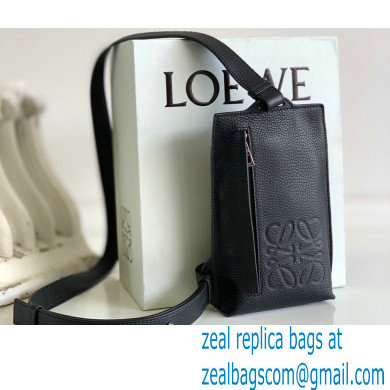 Loewe Vertical T Pocket Bag in grained calfskin Black 2022