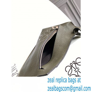 Loewe Vertical T Pocket Bag in grained calfskin Green 2022