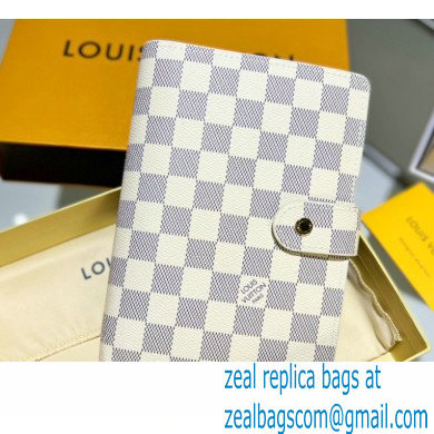 Louis Vuitton Medium Ring Agenda Cover Damier Azur Canvas