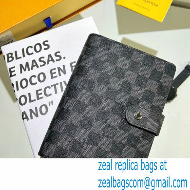 Louis Vuitton Medium Ring Agenda Cover Damier Graphite Canvas R20242