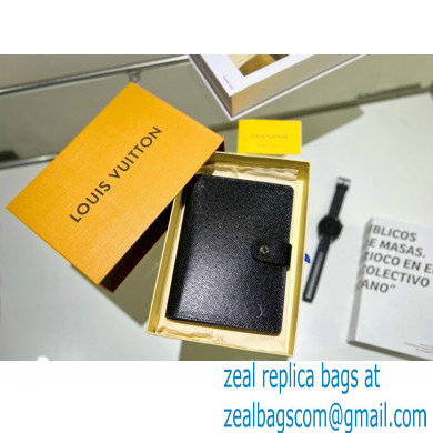 Louis Vuitton Medium Ring Agenda Cover Taiga Leather Black R20222