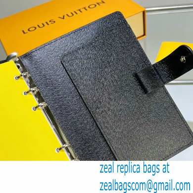 Louis Vuitton Medium Ring Agenda Cover Taiga Leather Black R20222 - Click Image to Close