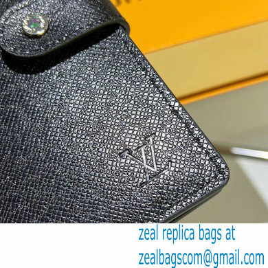 Louis Vuitton Medium Ring Agenda Cover Taiga Leather Black R20222 - Click Image to Close