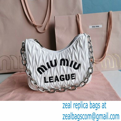 Miu Miu Matelasse cire shoulder bag 5BH211 White