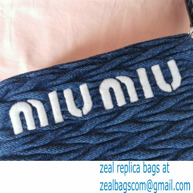 Miu Miu Matelasse denim handbag 5BA220 Blue