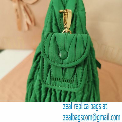 Miu Miu Wander matelasse regenerated nylon hobo bag 5BC108 Green - Click Image to Close