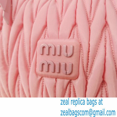 Miu Miu Wander matelasse regenerated nylon hobo bag 5BC108 Pink