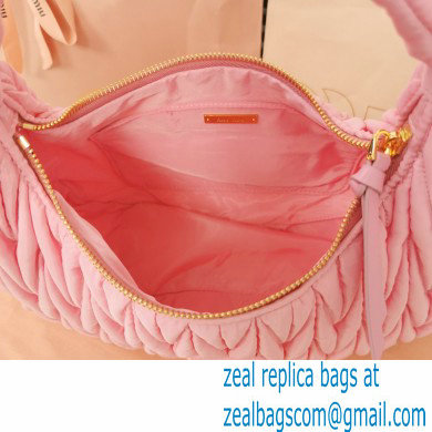 Miu Miu Wander matelasse regenerated nylon hobo bag 5BC108 Pink