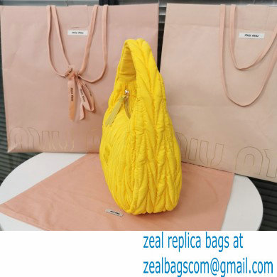 Miu Miu Wander matelasse regenerated nylon hobo bag 5BC108 Yellow - Click Image to Close