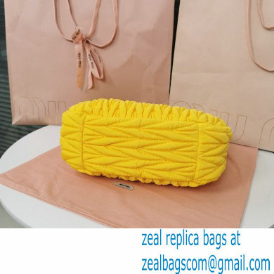 Miu Miu Wander matelasse regenerated nylon hobo bag 5BC108 Yellow - Click Image to Close