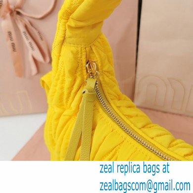 Miu Miu Wander matelasse regenerated nylon hobo bag 5BC108 Yellow - Click Image to Close