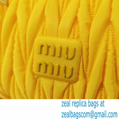 Miu Miu Wander matelasse regenerated nylon hobo bag 5BC108 Yellow - Click Image to Close