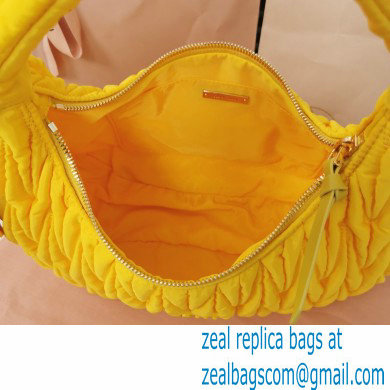 Miu Miu Wander matelasse regenerated nylon hobo bag 5BC108 Yellow