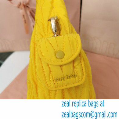 Miu Miu Wander matelasse regenerated nylon hobo bag 5BC108 Yellow