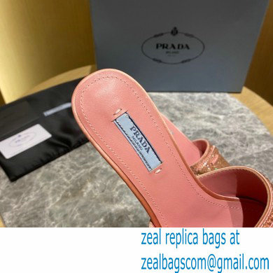 Prada Heel 6cm Satin Slides Sandals with Crystals 02 2022