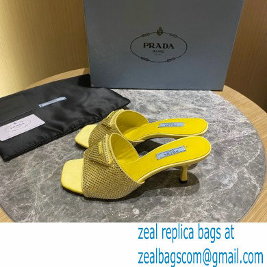 Prada Heel 6cm Satin Slides Sandals with Crystals 04 2022 - Click Image to Close