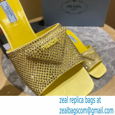 Prada Heel 6cm Satin Slides Sandals with Crystals 04 2022 - Click Image to Close