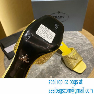 Prada Heel 6cm Satin Slides Sandals with Crystals 04 2022 - Click Image to Close