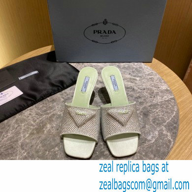 Prada Heel 6cm Satin Slides Sandals with Crystals 05 2022 - Click Image to Close
