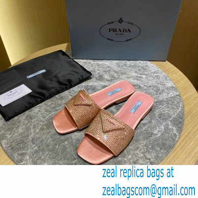 Prada Satin Flat Slides Sandals with Crystals 03 2022