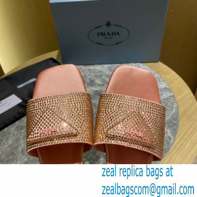 Prada Satin Flat Slides Sandals with Crystals 03 2022