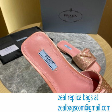 Prada Satin Flat Slides Sandals with Crystals 03 2022