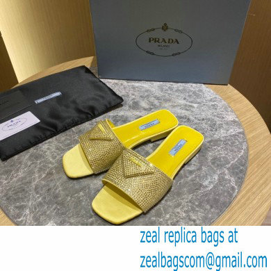 Prada Satin Flat Slides Sandals with Crystals 04 2022