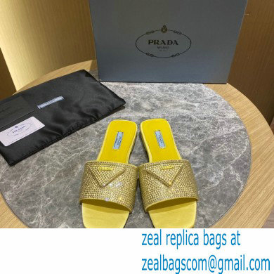 Prada Satin Flat Slides Sandals with Crystals 04 2022