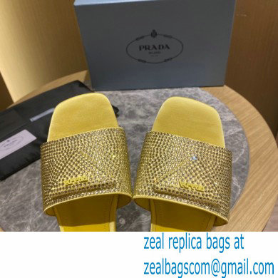 Prada Satin Flat Slides Sandals with Crystals 04 2022 - Click Image to Close