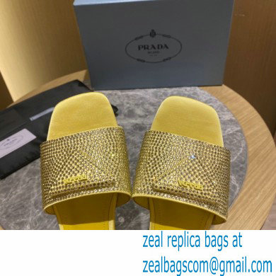 Prada Satin Flat Slides Sandals with Crystals 04 2022