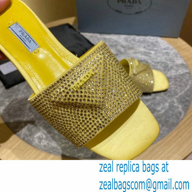 Prada Satin Flat Slides Sandals with Crystals 04 2022