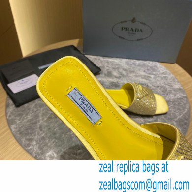 Prada Satin Flat Slides Sandals with Crystals 04 2022 - Click Image to Close