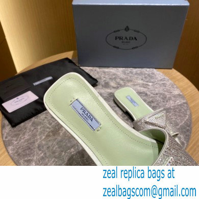 Prada Satin Flat Slides Sandals with Crystals 05 2022