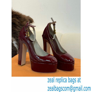 VALENTINO GARAVANI TAN-GO PLATFORM PUMP IN PATENT LEATHER 155 MM burgundy