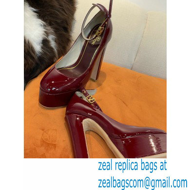 VALENTINO GARAVANI TAN-GO PLATFORM PUMP IN PATENT LEATHER 155 MM burgundy