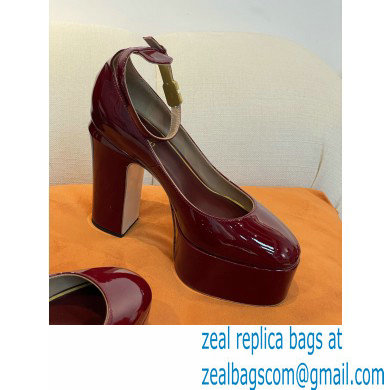 VALENTINO GARAVANI TAN-GO PLATFORM PUMP IN PATENT LEATHER 155 MM burgundy