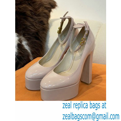 VALENTINO GARAVANI TAN-GO PLATFORM PUMP IN PATENT LEATHER 155 MM nude