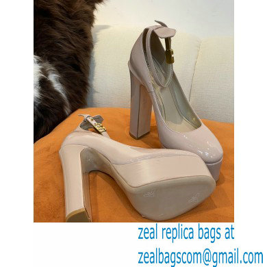 VALENTINO GARAVANI TAN-GO PLATFORM PUMP IN PATENT LEATHER 155 MM nude