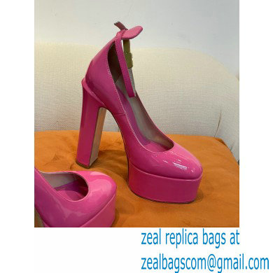 VALENTINO GARAVANI TAN-GO PLATFORM PUMP IN PATENT LEATHER 155 MM pink