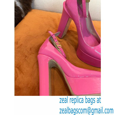 VALENTINO GARAVANI TAN-GO PLATFORM PUMP IN PATENT LEATHER 155 MM pink