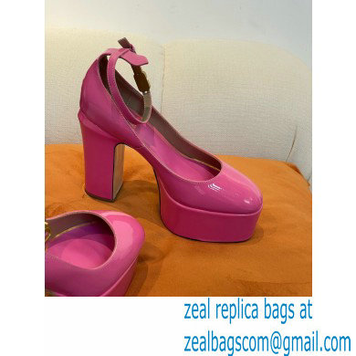 VALENTINO GARAVANI TAN-GO PLATFORM PUMP IN PATENT LEATHER 155 MM pink