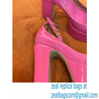 VALENTINO GARAVANI TAN-GO PLATFORM PUMP IN PATENT LEATHER 155 MM pink