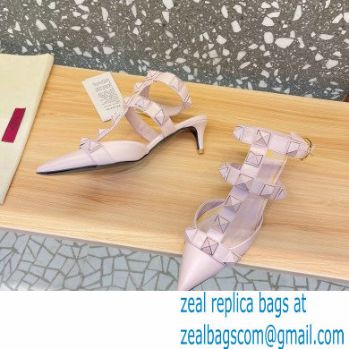 Valentino Heel 4.5cm Roman Stud Pumps With Enameled Studs Pink 2022